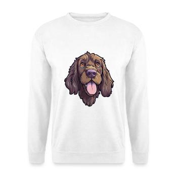 Pudelpointer Hunderasse Cartoon Kawaii Illustration - Unisex Pullover - Weiß - Vorne - Alina (178cm) & Michal (187cm)