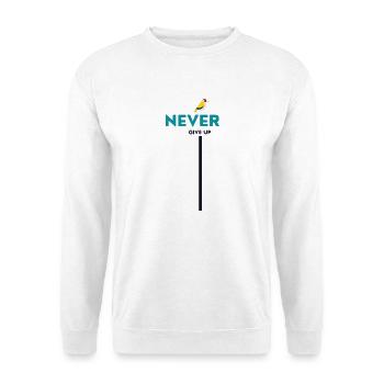 never give up bird - Unisex Pullover - Weiß - Vorne