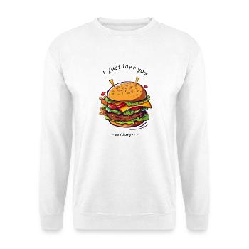 i love u and burger - Unisex Pullover - Weiß - Vorne