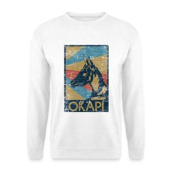 Sanftmütiges Okapi Regenwaldbewohner - Unisex Pullover - Weiß - Vorne - Alina (178cm) & Michal (187cm)
