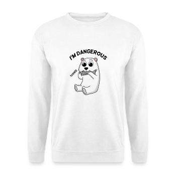 Baby Eisbär Polarbär Geschenk - Unisex Pullover - Weiß - Vorne - Alina (178cm) & Michal (187cm)