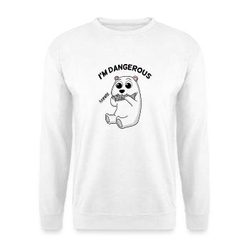 Baby Eisbär Polarbär Geschenk - Unisex Pullover - Weiß - Vorne - Alina (178cm) & Michal (187cm)