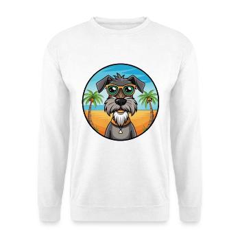 Deutscher Wachtelhund Hunderasse Cartoon Sonnenbrille - Unisex Pullover - Weiß - Vorne - Alina (178cm) & Michal (187cm)