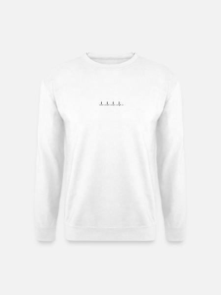 Herzschlag-EKG-Linie Medizinischer Pulswellen-Ikon-Vektor - Unisex Pullover - Weiß