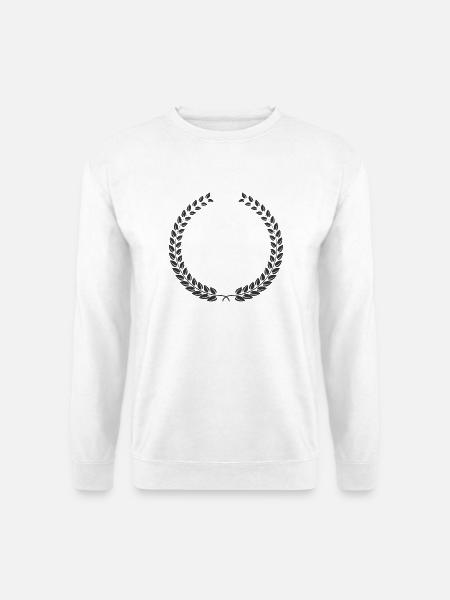 Laurel Wreath Vintage Award Badge Frame Vector - Unisex Pullover - Weiß