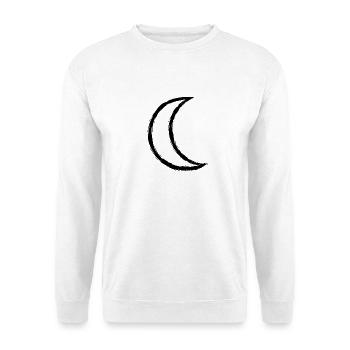 Keltisches Symbol Mond - Unisex Pullover - Weiß - Vorne - Alina (178cm) & Michal (187cm)