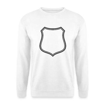 Leeres Schildlinien-Symbol Abzeichen Wappen Umrisssymbol - Unisex Pullover - Weiß - Vorne
