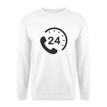 24/7 h Service - Unisex Pullover - Weiß - Vorne