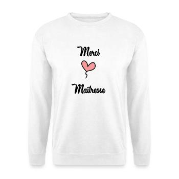 GELIEBTE. VIELEN DANK. DANKE, HERRIN - Unisex Pullover - Weiß - Vorne - Alina (178cm) & Michal (187cm)