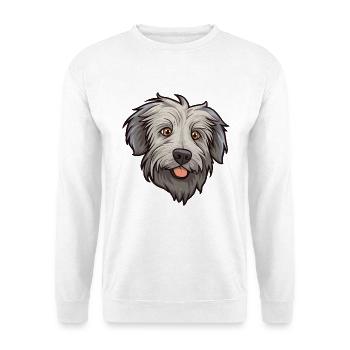 Pyrenäen-Schäferhund-Rasse Cartoon Kawaii Illustration - Unisex Pullover - Weiß - Vorne - Alina (178cm) & Michal (187cm)
