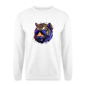 Cooler Retro-Tigerkopf - Unisex Pullover - Weiß - Vorne