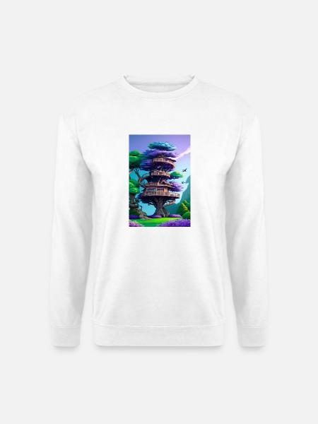 Treehouse Purple - Unisex Pullover - Weiß