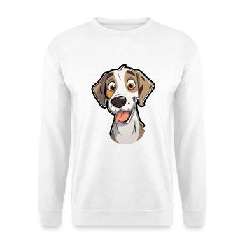 Alano Español Hunderasse Cartoon Kawaii Illustratio - Unisex Pullover - Weiß - Vorne - Alina (178cm) & Michal (187cm)
