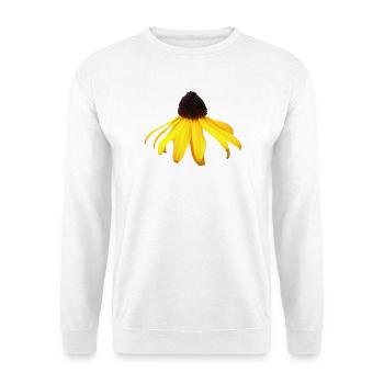 gelbe Blume Sonnenhut Sonnenblume - Unisex Pullover - Weiß - Vorne - Alina (178cm) & Michal (187cm)