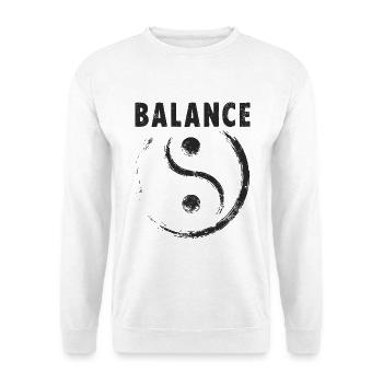 Yin und Yang Balance - Unisex Pullover - Weiß - Vorne - Alina (178cm) & Michal (187cm)