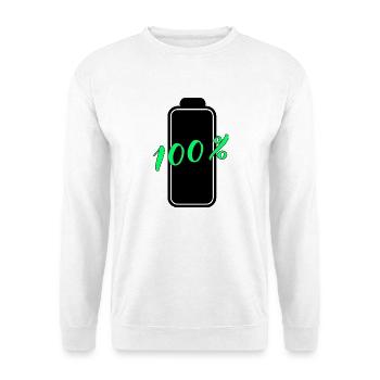 Batterie hat 100% volle Energie - Unisex Pullover - Weiß - Vorne