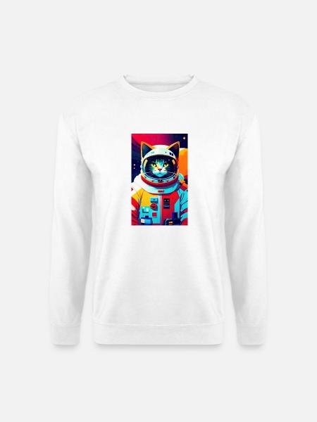 Chat astronaute - Sweat-shirt Unisexe - blanc
