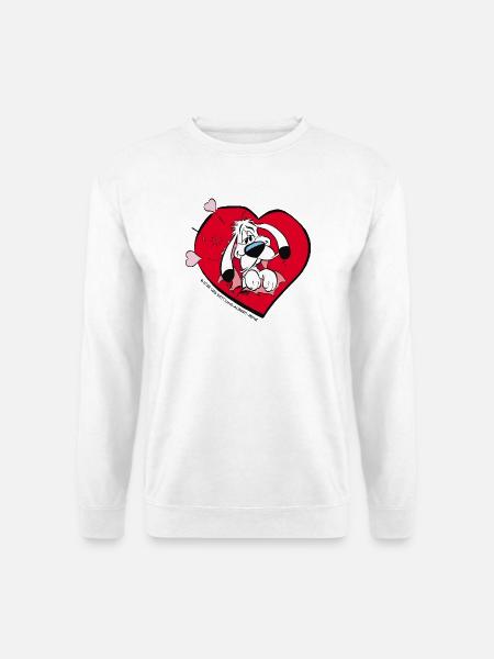 Asterix & Obelix - Idefix Mit Herz - Unisex Pullover - Weiß