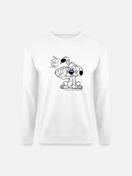Asterix & Obelix Idefix Klopft Toc Toc Toc - Unisex Pullover - Weiß