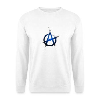 Anarchie Symbol - Unisex Pullover - Weiß - Vorne - Alina (178cm) & Michal (187cm)