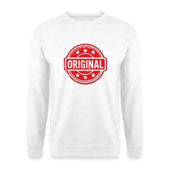 Ursprüngliches Grunge-Gummistempel-Abzeichen-Vektordesign - Unisex Pullover - Weiß - Vorne