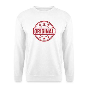 Ursprüngliches Grunge-Gummistempel-Abzeichen-Vektordesign - Unisex Pullover - Weiß - Vorne - Alina (178cm) & Michal (187cm)