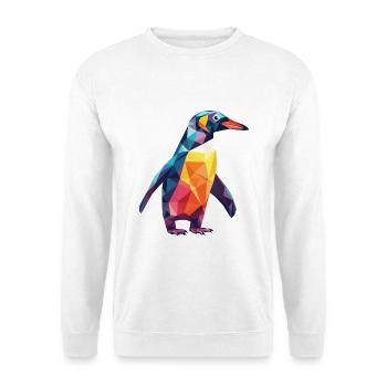 Pinguin Bunte Aquarell-Tierillustration - Unisex Pullover - Weiß - Vorne - Alina (178cm) & Michal (187cm)