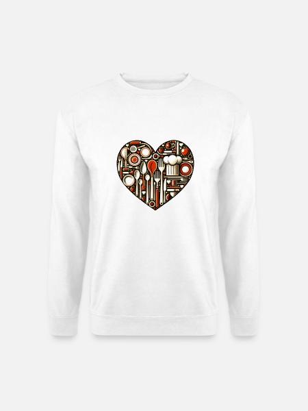 Küchenliebe Herz - Unisex Pullover - Weiß