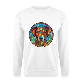 Alano Español Hunderasse Aquarell Illustration - Unisex Pullover - Weiß - Vorne - Alina (178cm) & Michal (187cm)