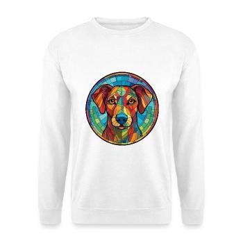 Alano Español Hunderasse Aquarell Illustration - Unisex Pullover - Weiß - Vorne - Alina (178cm) & Michal (187cm)