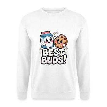 Beste Kumpels! - Unisex Pullover - Weiß - Vorne - Alina (178cm) & Michal (187cm)