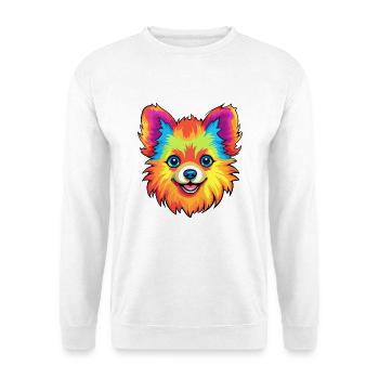 Pommersche Deutsche Spitz Hunderasse Karikatur Kawaii I - Unisex Pullover - Weiß - Vorne - Alina (178cm) & Michal (187cm)