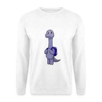 School Dino - Unisex Pullover - Weiß - Vorne - Alina (178cm) & Michal (187cm)