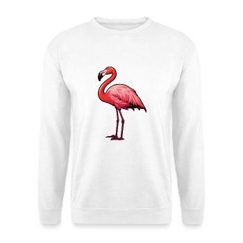 Flamingo Niedliche Karikatur Kawaii Aquarell Tier Haustier - Unisex Pullover - Weiß - Vorne - Alina (178cm) & Michal (187cm)