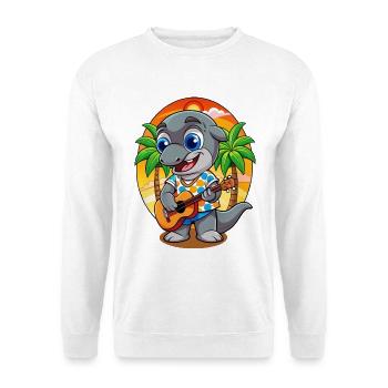 Lustige Delphin Cartoon Sommer Strand Sonnenbrille - Unisex Pullover - Weiß - Vorne - Alina (178cm) & Michal (187cm)