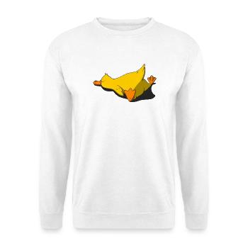 Schlafendes Küken - Unisex Pullover - Weiß - Vorne - Alina (178cm) & Michal (187cm)