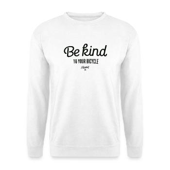 Be kind to your bicycle - Unisex Pullover - Weiß - Vorne - Alina (178cm) & Michal (187cm)