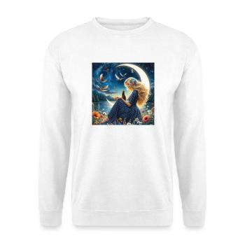 femma au croissant de lune - Sweat-shirt Unisexe - blanc - Devant