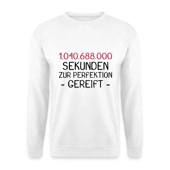 33 Geburtstag in Sekunden Geschenk Geschenkidee - Unisex Pullover - Weiß - Vorne