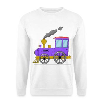 Kinderzug Eisenbahn lila - Unisex Pullover - Weiß - Vorne