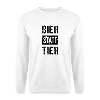 BIER STATT TIER - Unisex Pullover - Weiß - Vorne