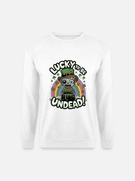 Lucky To Be Undead! - Unisex Sweatshirt - white