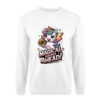 Magische Gewinne stehen bevor! - Unisex Pullover - Weiß - Vorne - Alina (178cm) & Michal (187cm)