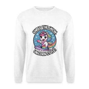 Shred The Snow, Unicorn Style! - Unisex Sweatshirt - white - Front