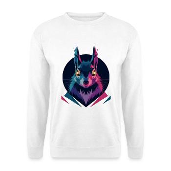 Low-Poly-Eichhörnchen - Unisex Pullover - Weiß - Vorne - Alina (178cm) & Michal (187cm)