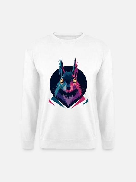 Low-Poly-Eichhörnchen - Unisex Pullover - Weiß