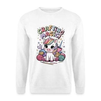 Magie herstellen! - Unisex Pullover - Weiß - Vorne - Alina (178cm) & Michal (187cm)