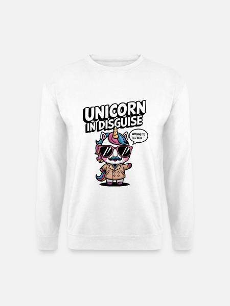 Unverkleidetes Einhorn - Unisex Pullover - Weiß