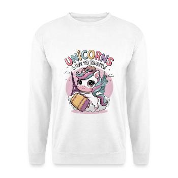 Unicorns Love To Travel! - Unisex Sweatshirt - white - Front