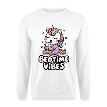 Gute-Nacht-Vibes - Unisex Pullover - Weiß - Vorne - Alina (178cm) & Michal (187cm)